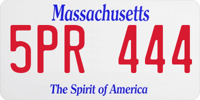 MA license plate 5PR444