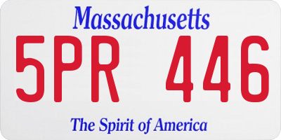 MA license plate 5PR446