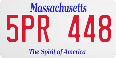 MA license plate 5PR448