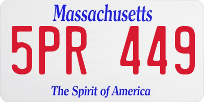 MA license plate 5PR449