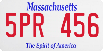 MA license plate 5PR456