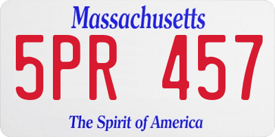 MA license plate 5PR457