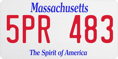 MA license plate 5PR483