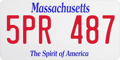 MA license plate 5PR487