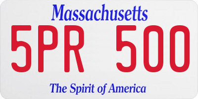 MA license plate 5PR500