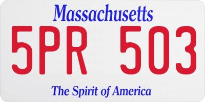 MA license plate 5PR503