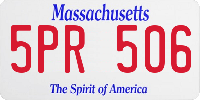 MA license plate 5PR506