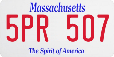 MA license plate 5PR507