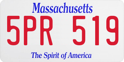 MA license plate 5PR519