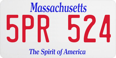 MA license plate 5PR524