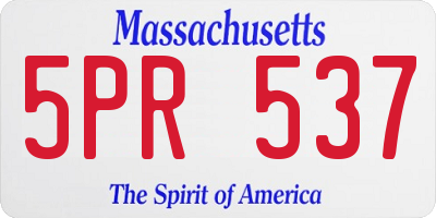 MA license plate 5PR537