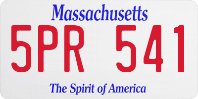 MA license plate 5PR541