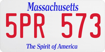 MA license plate 5PR573