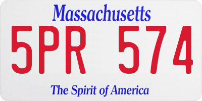 MA license plate 5PR574