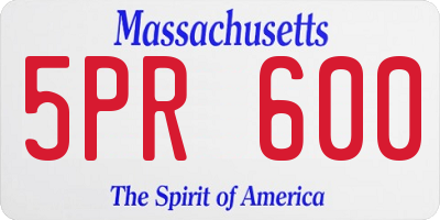 MA license plate 5PR600