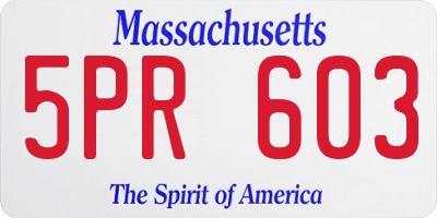 MA license plate 5PR603