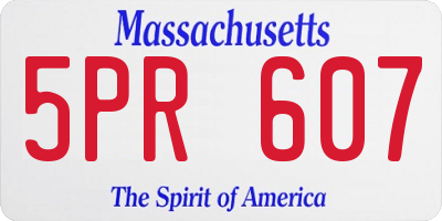 MA license plate 5PR607
