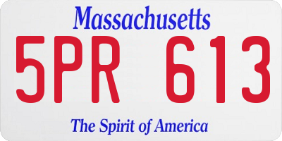 MA license plate 5PR613