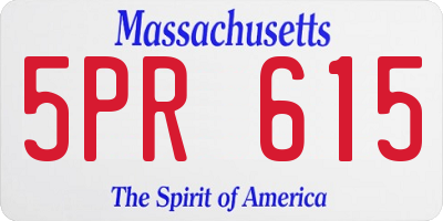 MA license plate 5PR615