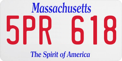 MA license plate 5PR618