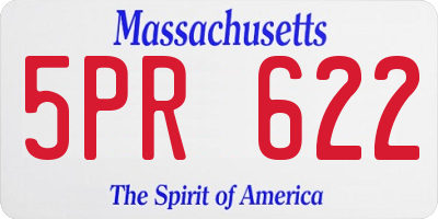MA license plate 5PR622