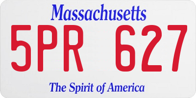 MA license plate 5PR627