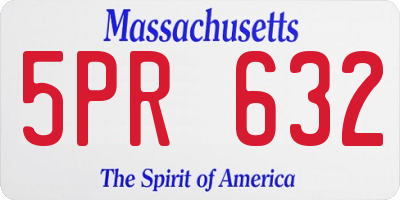 MA license plate 5PR632