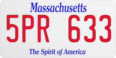 MA license plate 5PR633