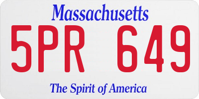 MA license plate 5PR649