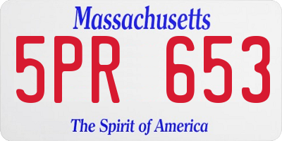 MA license plate 5PR653