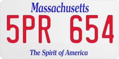 MA license plate 5PR654