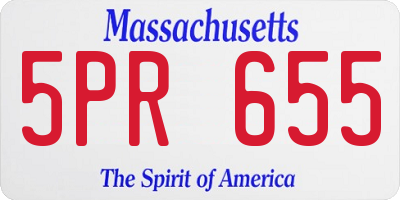 MA license plate 5PR655
