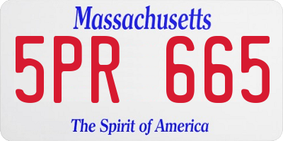 MA license plate 5PR665