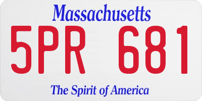 MA license plate 5PR681