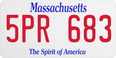 MA license plate 5PR683