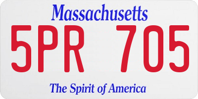 MA license plate 5PR705