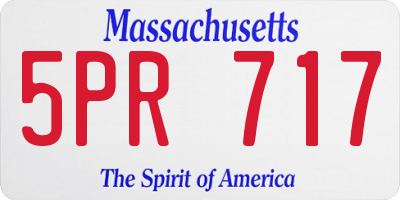 MA license plate 5PR717