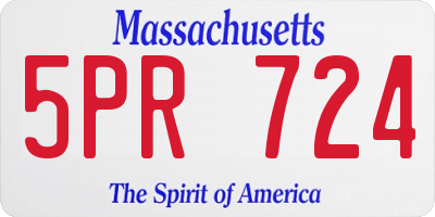 MA license plate 5PR724
