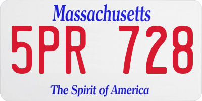 MA license plate 5PR728