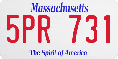 MA license plate 5PR731