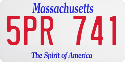 MA license plate 5PR741