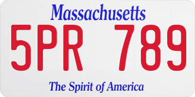 MA license plate 5PR789