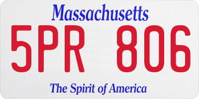MA license plate 5PR806