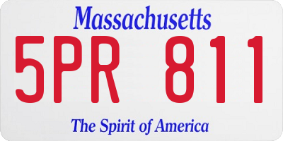 MA license plate 5PR811
