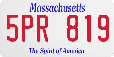 MA license plate 5PR819