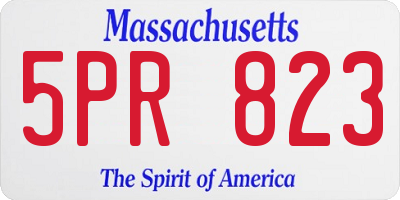 MA license plate 5PR823