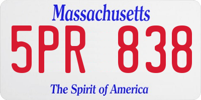 MA license plate 5PR838
