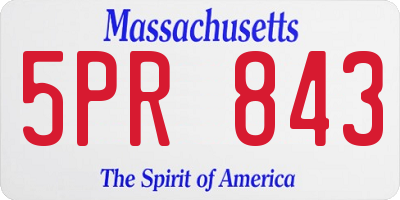 MA license plate 5PR843