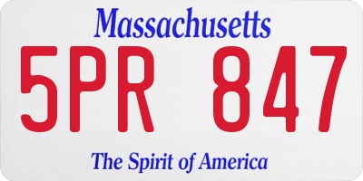 MA license plate 5PR847