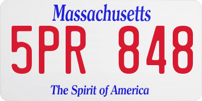 MA license plate 5PR848